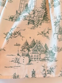 Image 4 of Jupette toile de Jouy de Noël verte