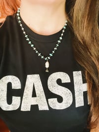 Image 5 of flash sale . Lone Mountain turquoise necklace with pearl pendant