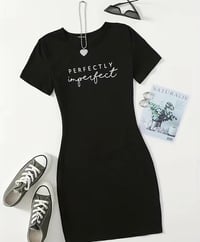Image 1 of Black “BOUJIE” Print T~Shirt Dress 🦋🦋PERFECTLY IMPERFECT🦋