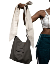 Image 4 of zuberi studios x DTHB utility tote- moss & cream 