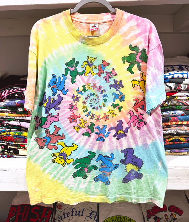 Grateful Dead Early 90s Spiral Bears T-Shirt - Size L