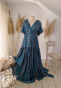 Image 3 of Boho maxi dress for photoshoot | Lorette | size S-M-L | turquoise | photo props