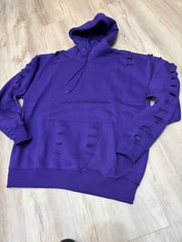 Image 2 of Deep purple destroyed hoodie 