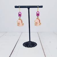 Image 3 of Kawaii Baby Dino Earrings