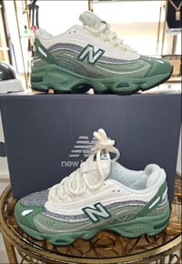 Green White Gray Sneakers 