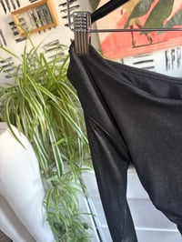 Image 2 of  One shoulder, black metallic dress