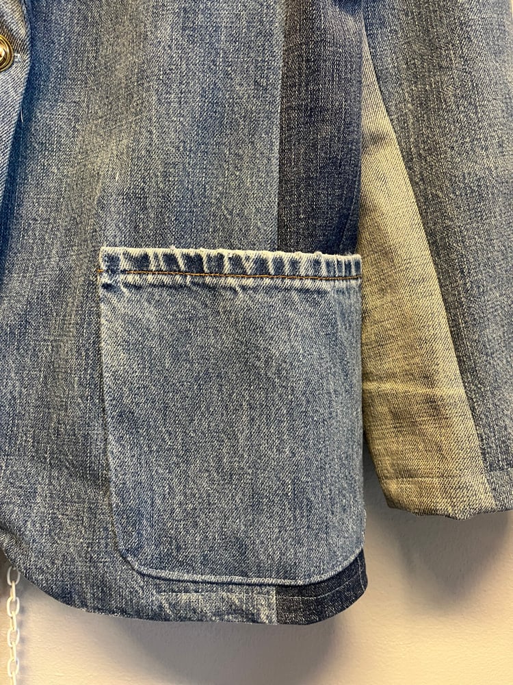 Image of Slim blazerjakke i jeans  (m)