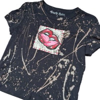 Image 3 of “PIERCED TONGUES” Custom Hand Painted Baby Tee LARGE