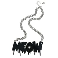 Image 1 of black drippy meow necklace (big!!)
