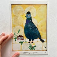 Image 4 of Art print -Wealthy pigeon (available in A5 or A4 size) 