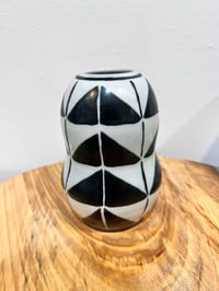 Image 2 of Black and White Triangle Vessel- Joanna Kirkland