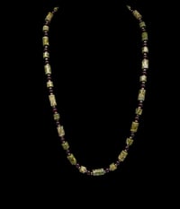 Image 1 of Australian Green Lace Jasper and Garnet Necklace