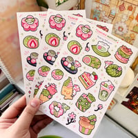 Image 2 of Matcha Sakura Sticker Sheet