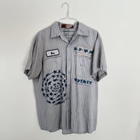 Image 2 of recycled blue/grey stripe ss : L