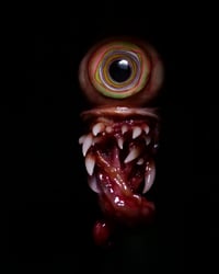 Image 4 of Color Burst Twisted tongue pendant, OOAK green purple orange blue Glow