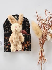 Image 2 of Tiny Plush bunny - Black floral