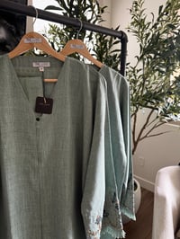 Image 5 of Stone Linen abaya