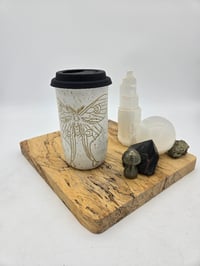 Image 2 of White Luna Moth Travel Mug