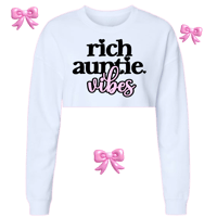 Image 1 of Rich Auntie Vibes Cropped Sweatshirt 