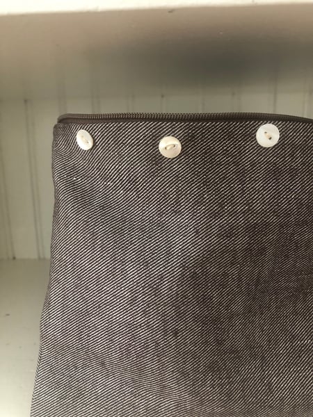 Image of esmé classic chocolate bag with vintage buttons