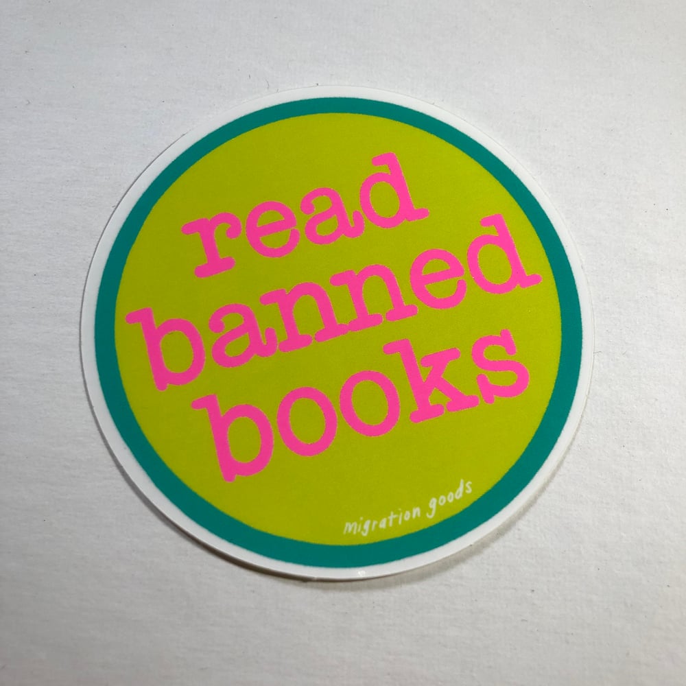 Image of read banned books vinyl sticker