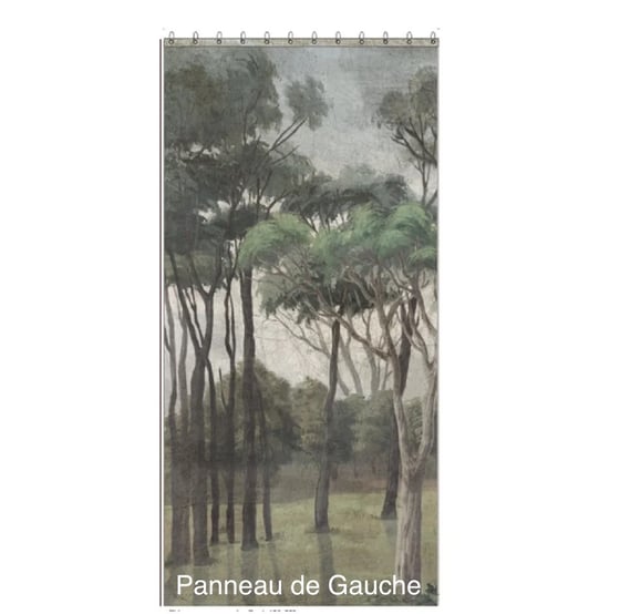 Image of Rideau en Lin Imprimé MANOSQUE panneau de Gauche 140X280 cm