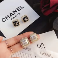 Image 2 of SILVER & GOLD CHANEL EARRINGS