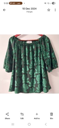Kylie Jane etta top-flocked green velvet 