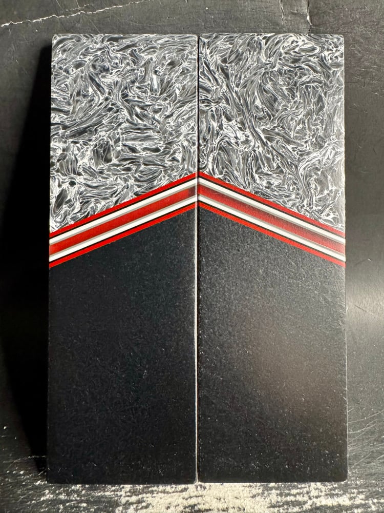 Image of Fat Carbon & Black Glass Segmented Knife Scales