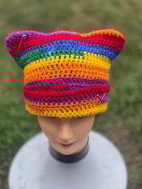 Image 1 of Purrfectly Rainbow Beanie