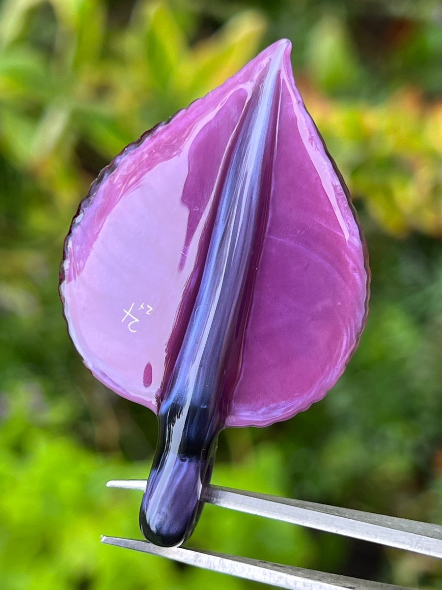 Image of Purple Sparkle Leaf pendant