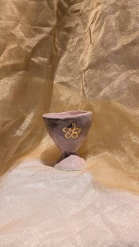 Image 4 of Pink and Gold Lustre footed Tumbler