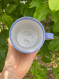 Image 1 of Small blue rim Dolphin mug
