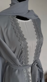 Image 4 of Lace abaya Blue
