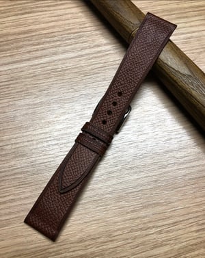 Image of Brown French Grained Calfskin Watch Strap