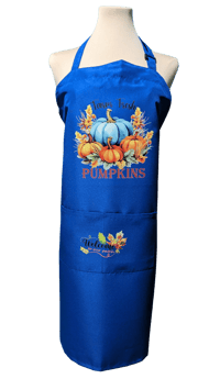 Image 1 of Farm Fresh Pumpkins Fall Apron (blue)