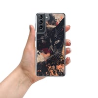 Image 17 of Beautiful Black Cat Splatter Painting Clear Case for Samsung®