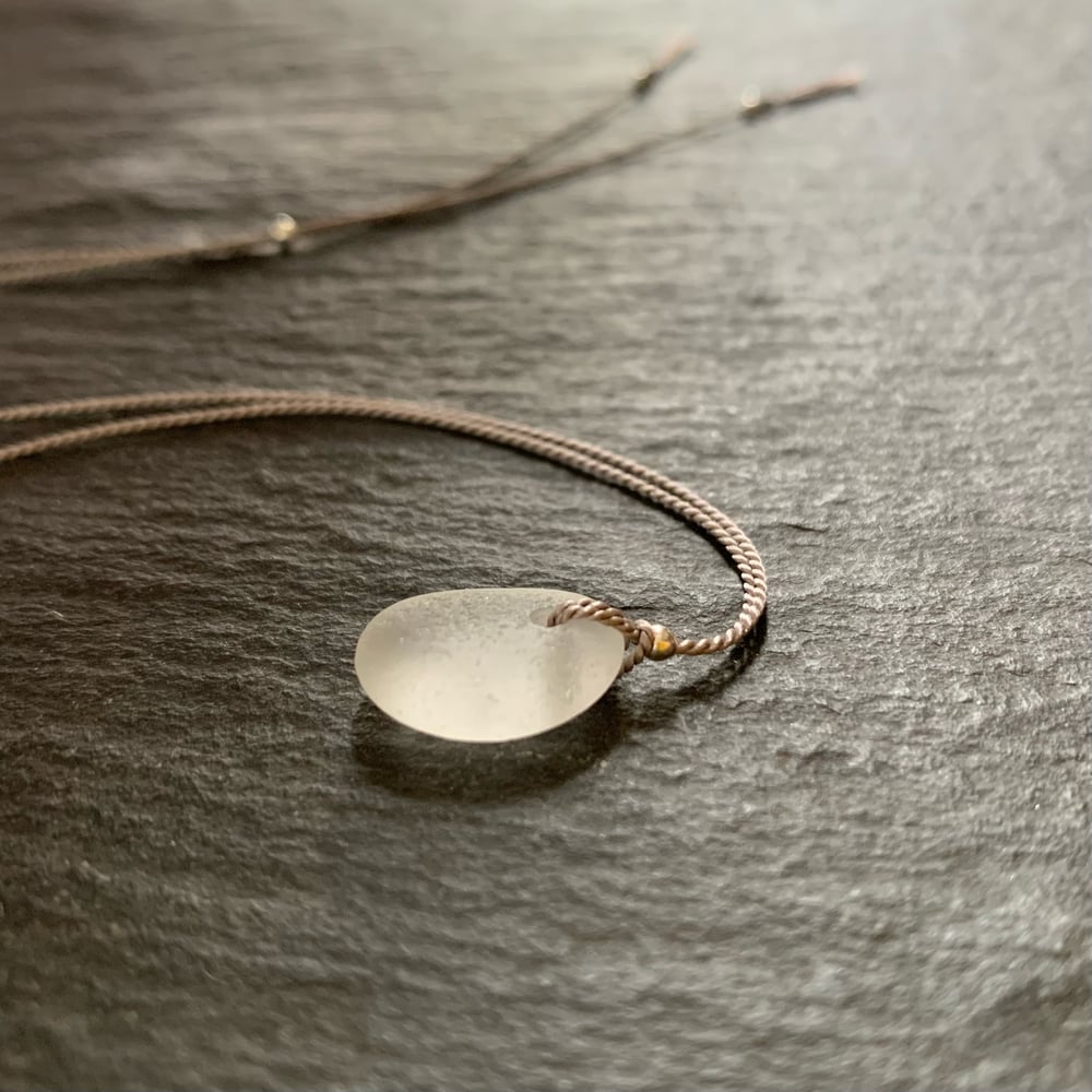 Image of Small white sea glass necklaces