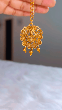 Image 5 of Manjula- Combo Temple Jewelry Necklace Set featuring Goddess Laxmi with Mangtika 