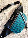 Blue triangle crossbody 