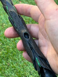 Image 1 of glow in the dark Bog oak wand. 