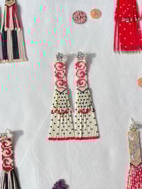 Image 1 of Tango dress Fuchsia & cream Midi