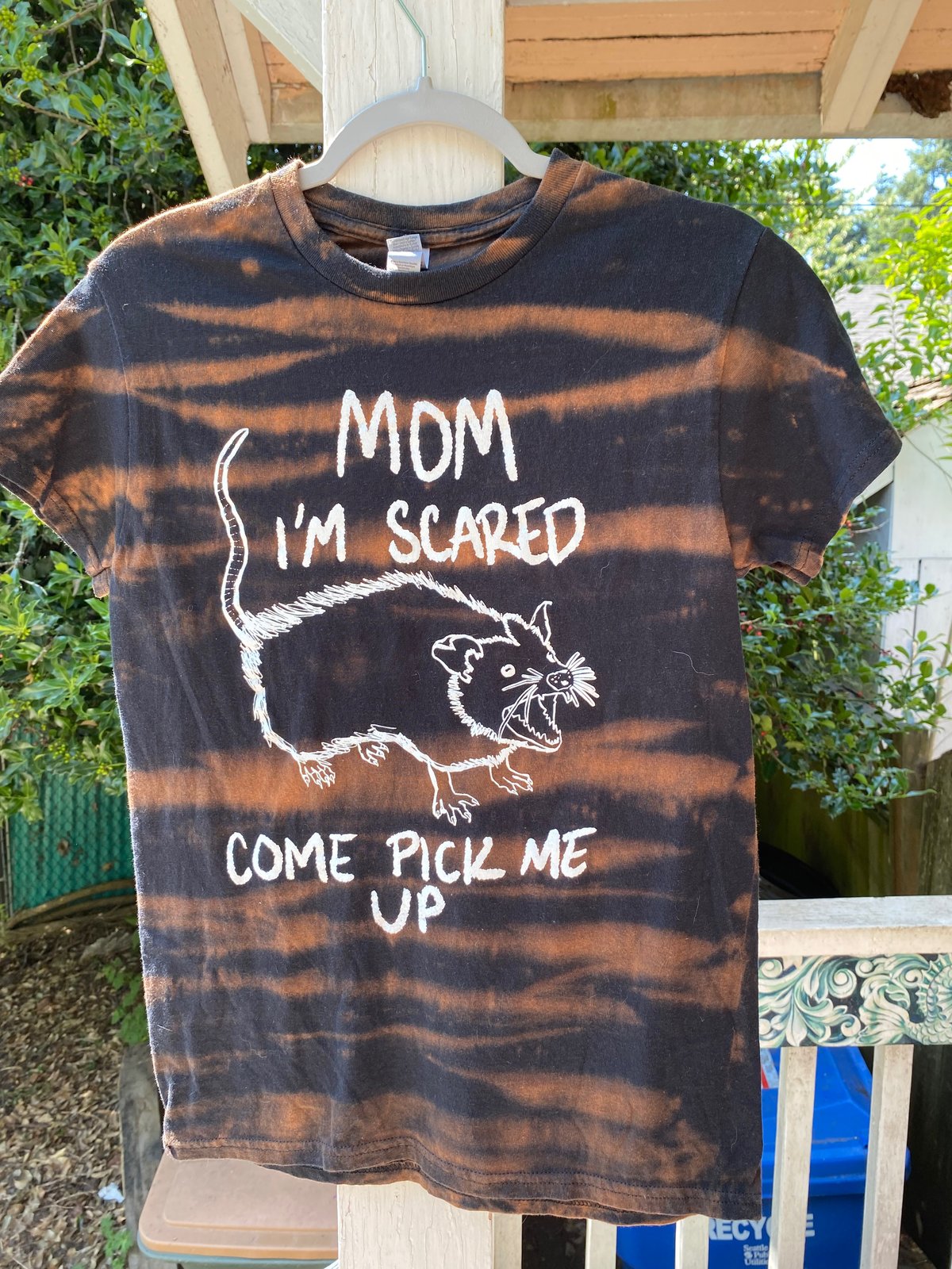 Image of SMALL Mom I'm Scared Come Pick Me Up Bleach Dye Shirt