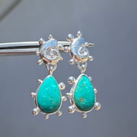 Image 2 of BEAD SHELL TURQUOISE EARRINGS 