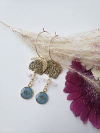 Image 2 of Blue Bohemian Quartz Dangle Hoops