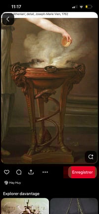 Image 6 of Magnifique médaillon en bronze massif de l’allégorie de l’hiver, prêtresse, XIXème siècle