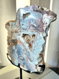 Image 1 of 2.4lb Crazy Agate Rough Edge Crystal Slab with Custom Stand