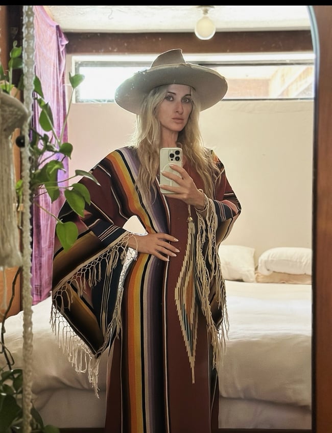 Squashlossom Handmade SALTILLO SUNSET Marguerite maxi dress