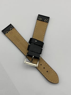 Image of Heavy Duty genuine leather strap for hamilton gents watch, BLACK-20mm,New