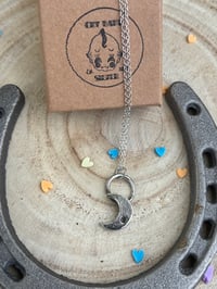 Image 4 of sand casted crescent moon necklace 